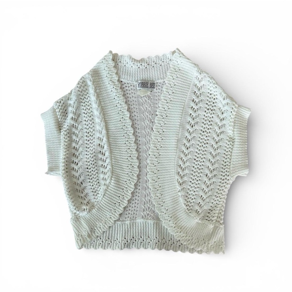 Vintage Robbie Bee Cream Open-Front Cardigan Women’s Size L